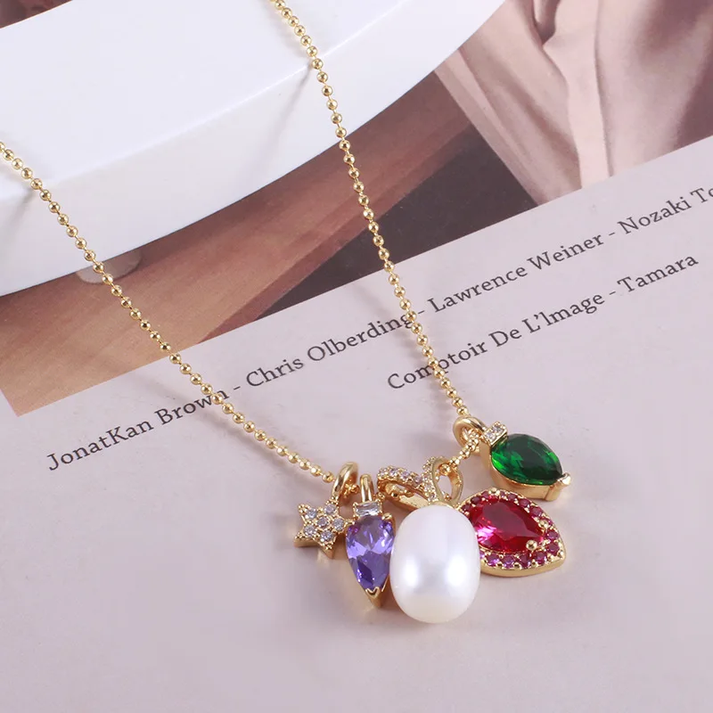 

KS Европейский и американский нишевый дизайн Простое и универсальное ожерелье с каплями воды Love Star Pearl Модное темпераментное ожерелье