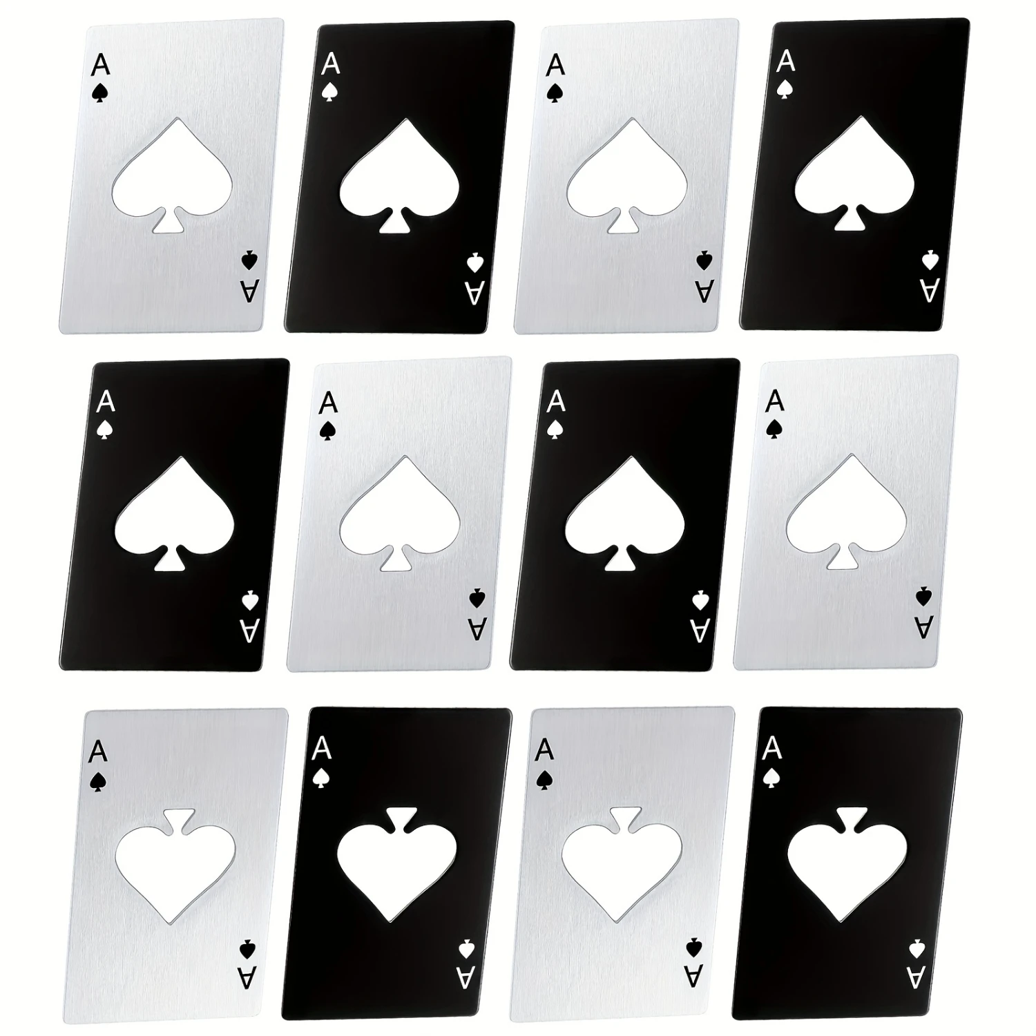 12/24PCS Poker-Shaped Bottle Openers - Fashionable Barware Tool for  & Bars - Durable Solid Color Designs - Perfect Wedding Favo