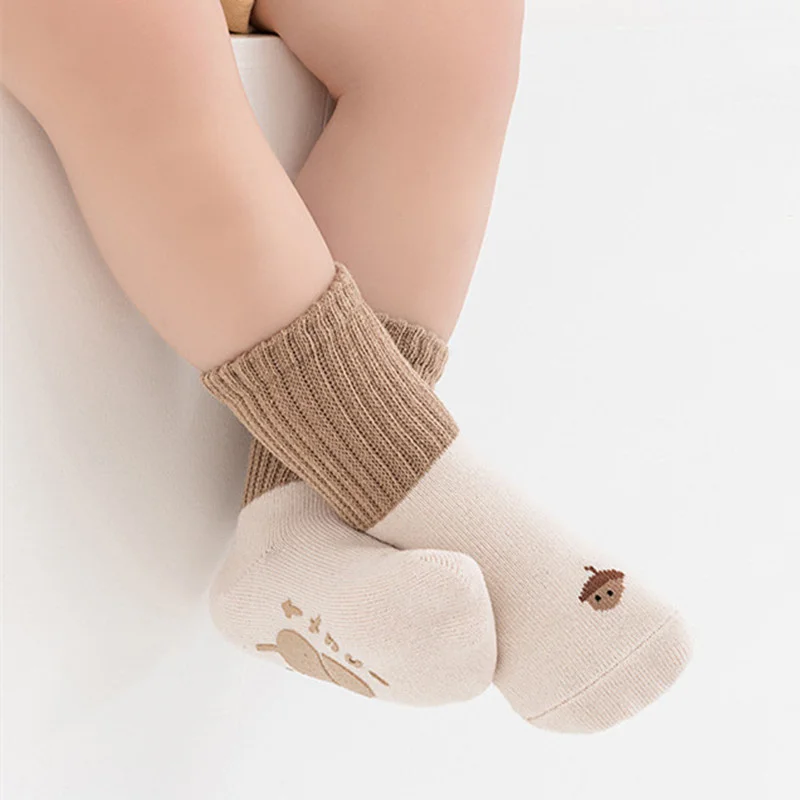 Lawadka Newborn Baby Girls Boys Socks Non Slip Cotton Print Kids Socks For Boys Girls Casual Infant Toddler Floor Sock 0-5Years