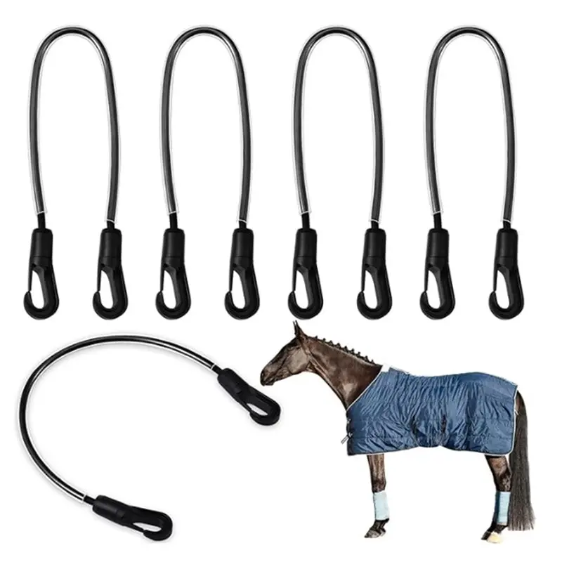 AEE6-5 Pcs Adjustable Elastic Horse Blanket Strap Easy To Remove And Replace Horse Blanket Leg Straps