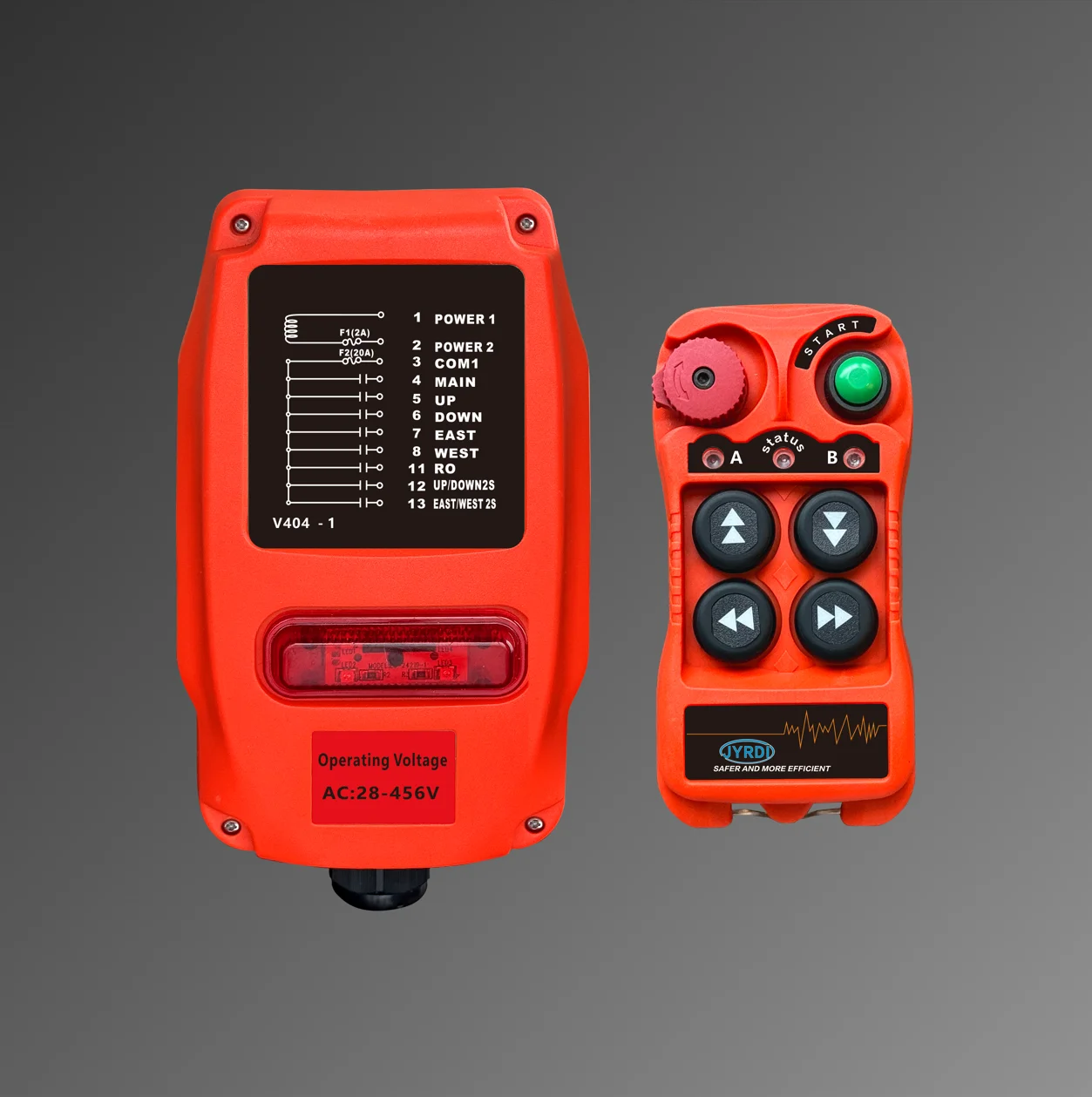 New Q404 4 Buttons Double Speed Industrial Wireless Radio Crane Remote Control Switches Winches Hoist Track Crane Lift Control