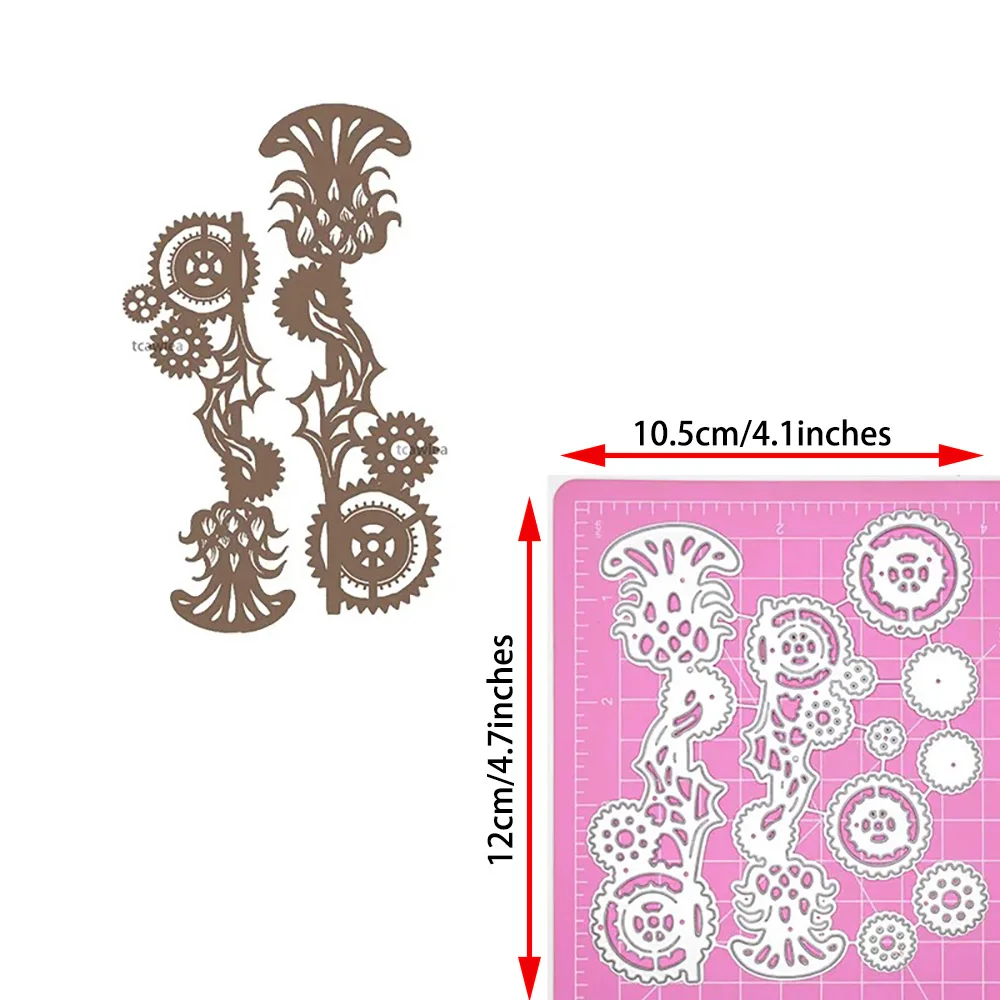 Retro Love Flying Gear Steampunk Metal Cutting Dies Unicycle Hot Air Balloon Flower Fish Stencil For DIY Scrapbooking Card Craft