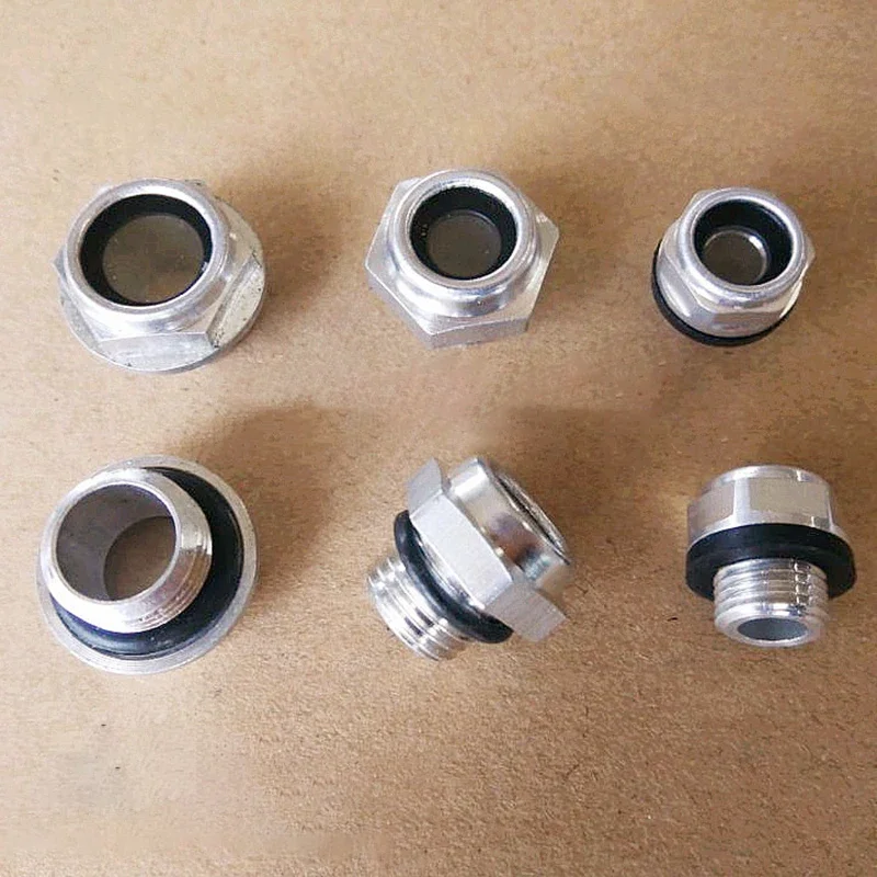 M10 M12 M14 M16 M18 M20 M22 M24 M26 M27 M30 M33 Male Aluminum Alloy Oil Level Sight Glass Window Hex For Air Compressor