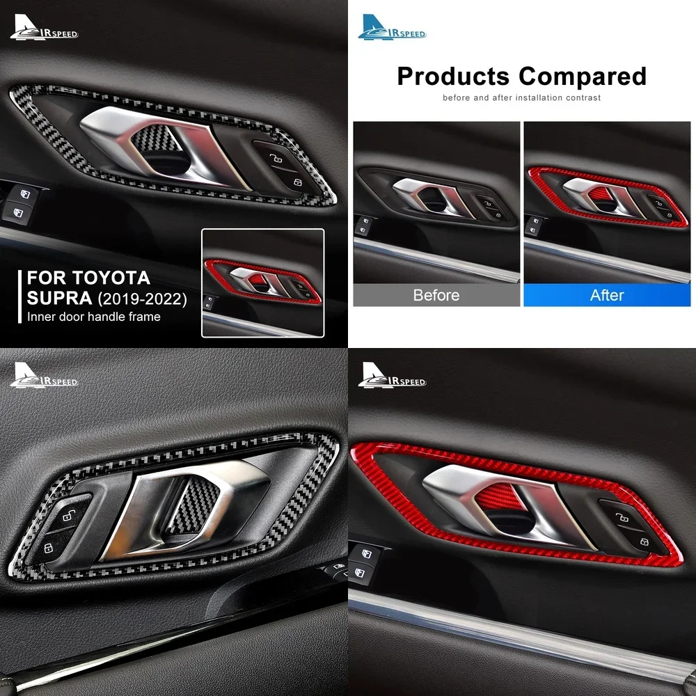 

Carbon Fiber Sticker for Toyota Supra GR A90 A91 MK5 2019 2020 2021 2022 2023 2024 2025 Car Interior Door Handle Trim Auto Decor