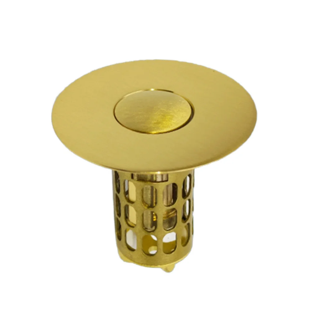 Metal Core Basin Drain Stopper with Anti-Clog Removable Filter and Odor-Blocking Seal for Standard 1.1-1.5 Inch Sinks