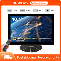 HOWENS 10.1-inch Industrial Trader Monitor HD 1280X800 IPS Display Signal Supports 1920*1080 VAG HDMI AV BNC Sereen TV Viewing