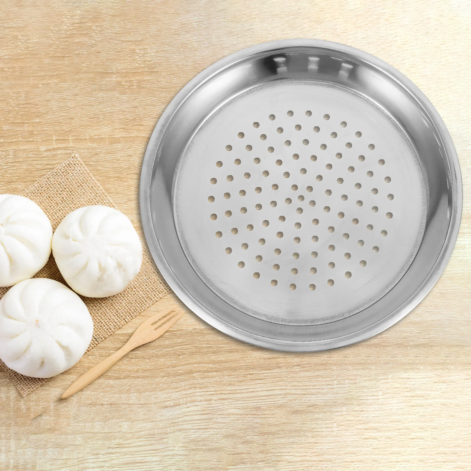 

1pc Thickened Stainless Steel Steamer Tray Bun Dumpling Rack Multifunctional Home Space Saving Nutrient Retention for Pot