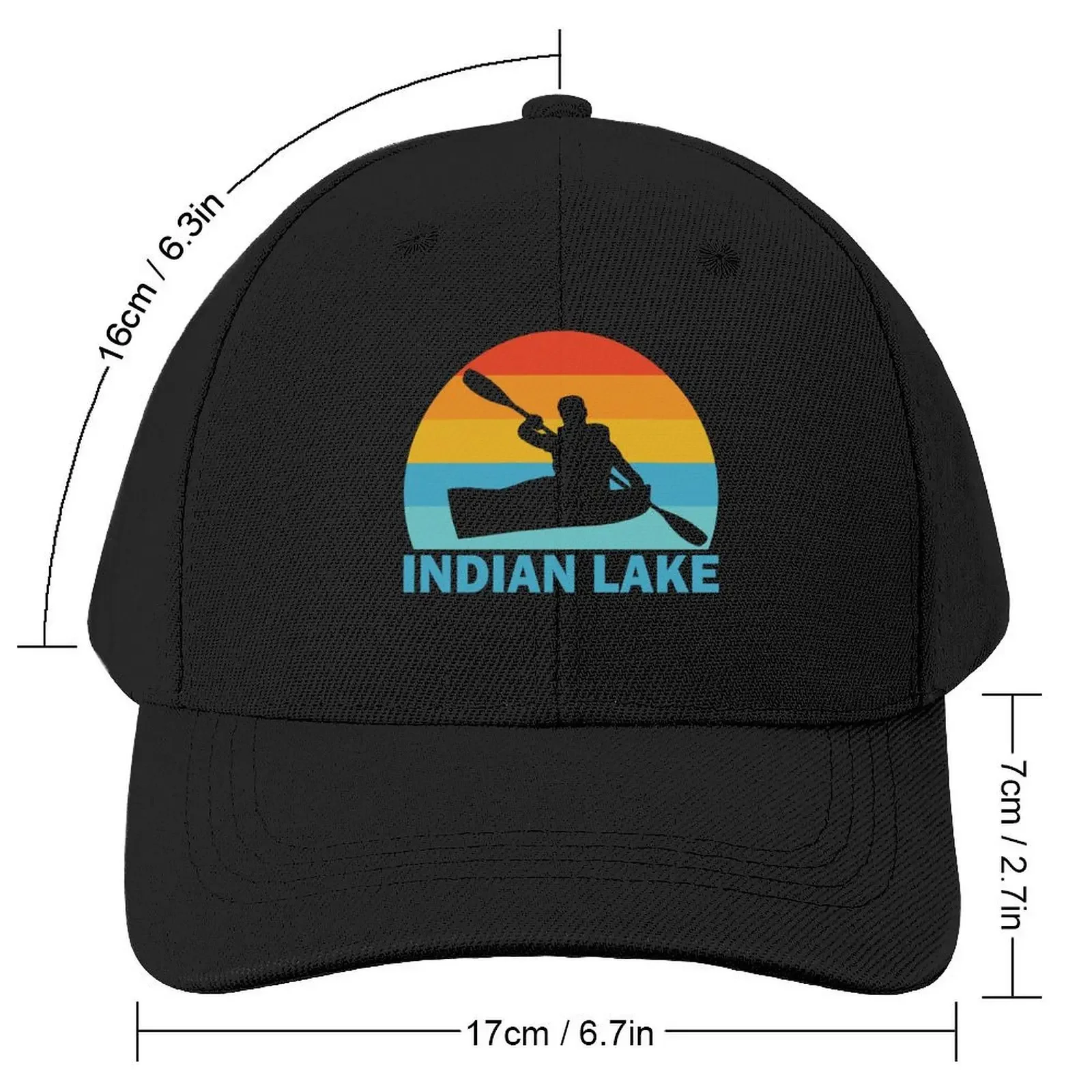 Indian Lake New York Kayak Baseball Cap Horse Hat Sports Cap Sunhat Ladies Men's