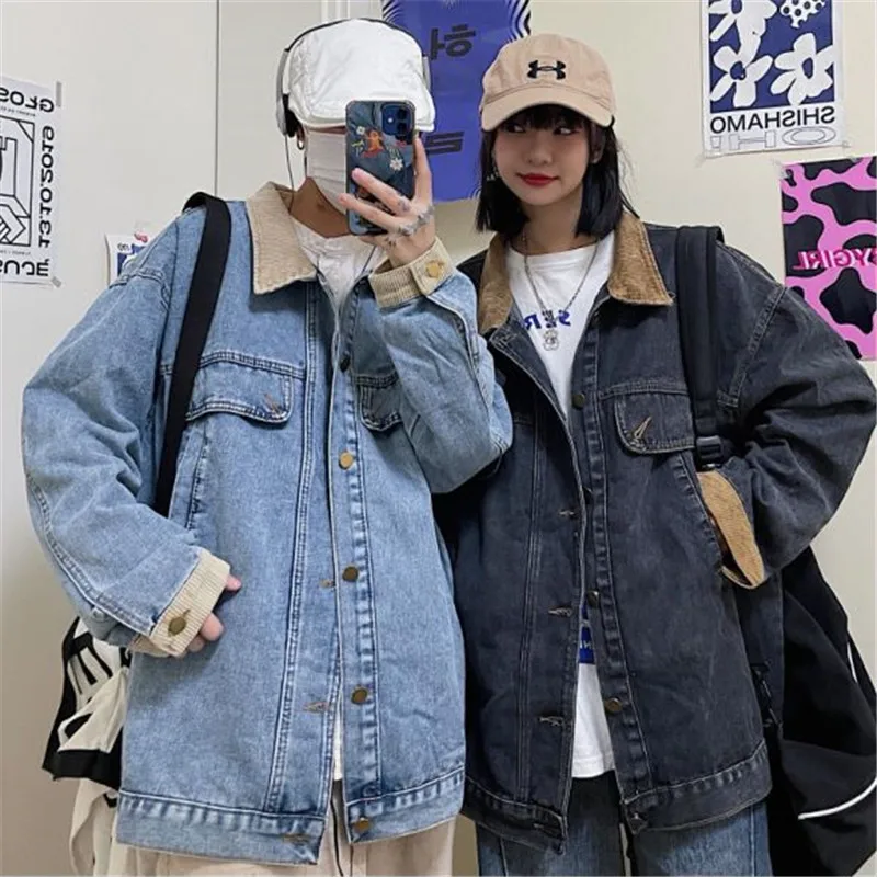 Denim Coat Women Coats Turn Down Collar Single Breasted Full Sleeve Vintage Washed Cargo Jackets Work Casual Jacket 2026 Summer