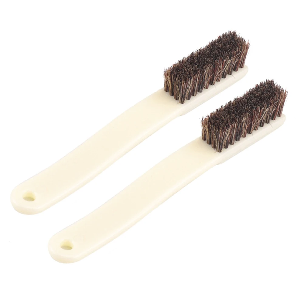 Nylon Bristle Handle Brushes for Cleaning Soldering Flux Paste and Car Interior Floor Mats and Roof Leather 2 Pack