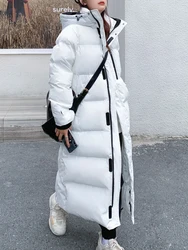 Long Parkas Women Oversized Down Padding Coats Female Winter Fashion Thick Warm Jackets Ladies Casual Loose Hooded Outerwears