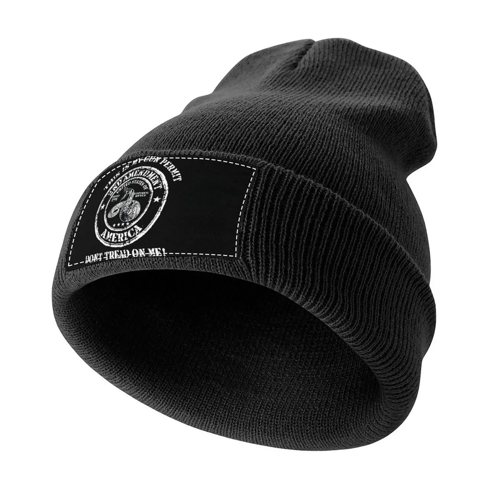 

This is my Gun Permit Don't Tread on Me Flag 2nd Amendment 2A Military Firearm Knitted Cap beach hat Men's Hats Women's