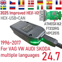 2025 New Improved HEX V2 Scanner Diagnostic Tool VCDS VAGCOM OBD2 Interface VCDSCAN 24.7 for VW Audi Skoda Seat VAG COM HEX-V2