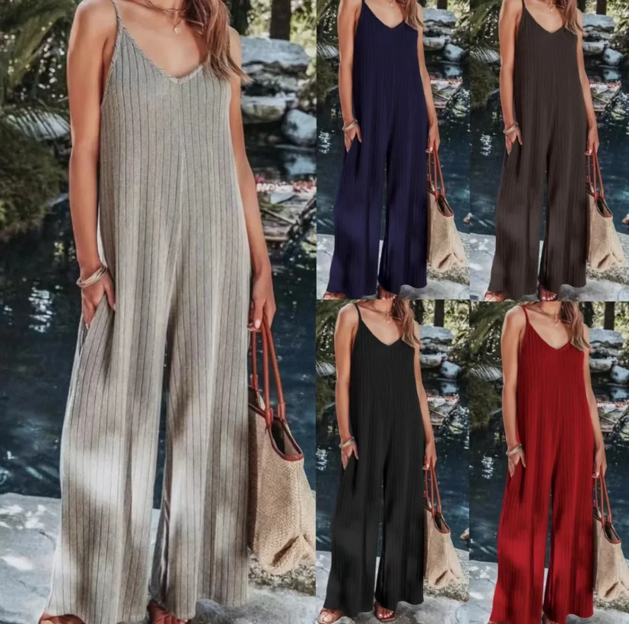 

BWQ 2026, AliExpress, новый комбинезон для Европы и Америки, женский комбинезон с открытой спиной, летний однотонный сексуальный комбинезон с открытой спиной