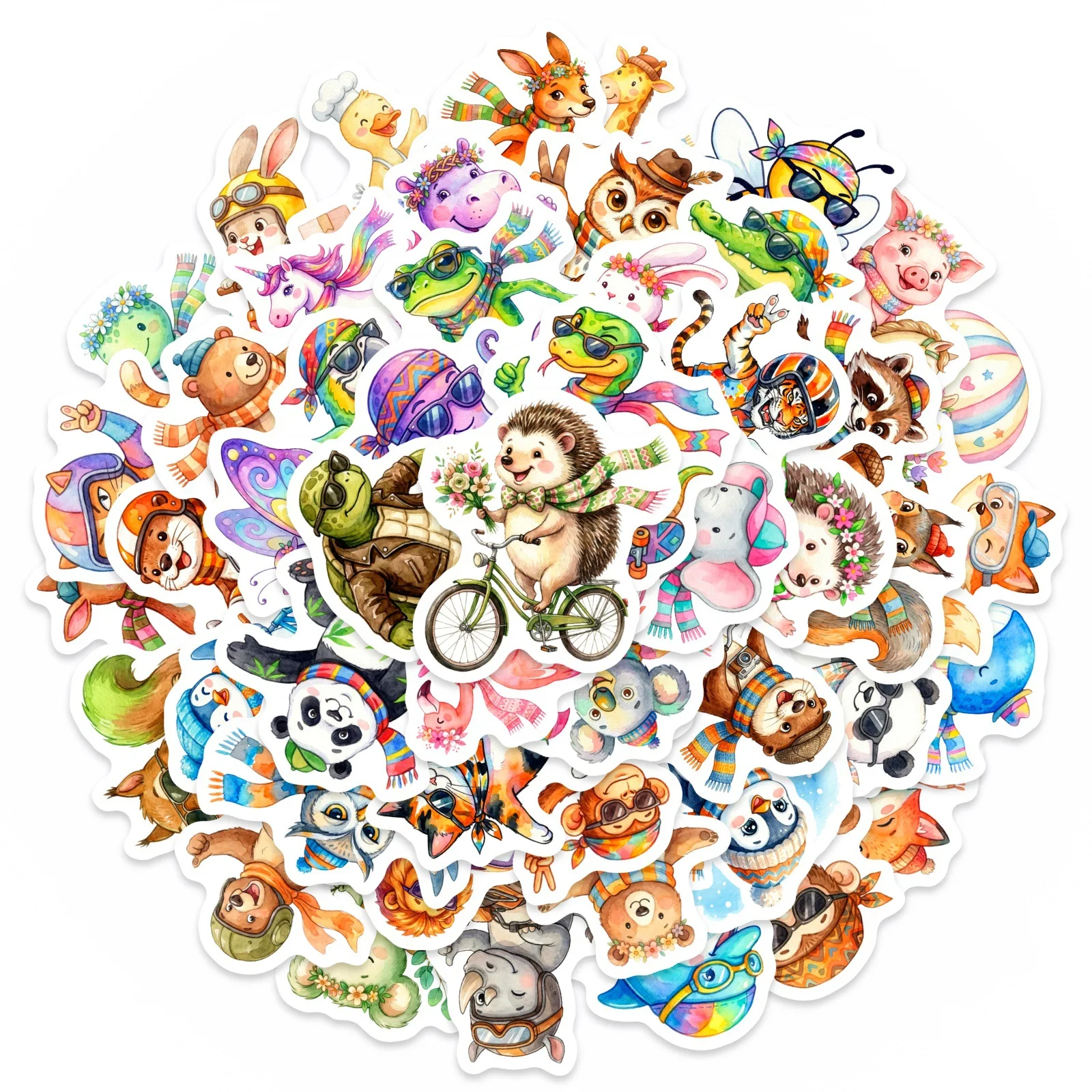10/30/50PCS Funny Animal Cute Pets Cycling Stickers Book DIY Skateboard Toys Guitar Luggage Suitcase Decoration Graffiti Sticker