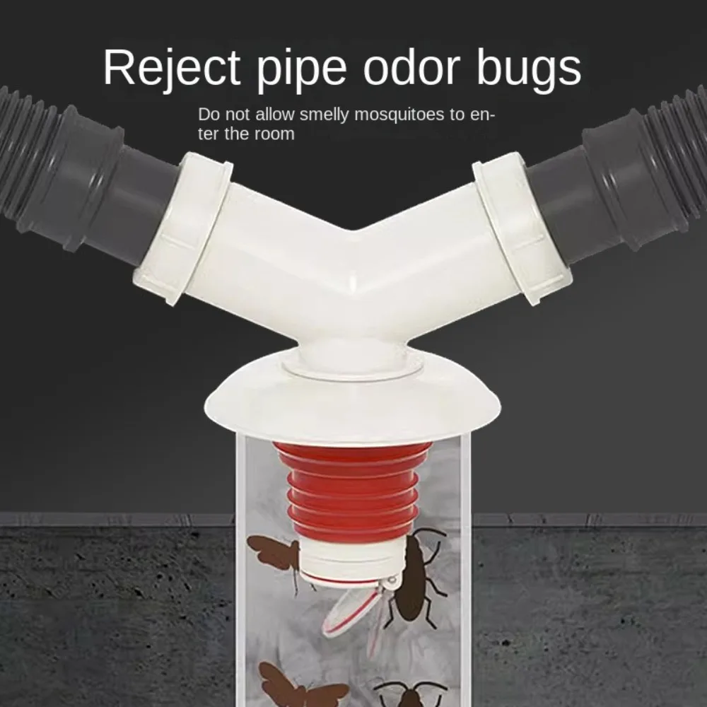 Washing Machine Floor Drain Adapter Tees Joint Multifunctional Tee Connector Anti-overflow Anti-odor Sewer Elbow Pipe Connector