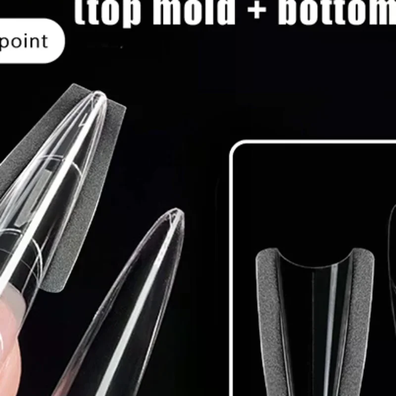 ساندويتش أشكال أظافر مزدوجة 240 قطعة 15 حجم ملحقات-أشكال مزدوجة نعش اللوز أشكال أظافر قالب علوي قالب سفلي