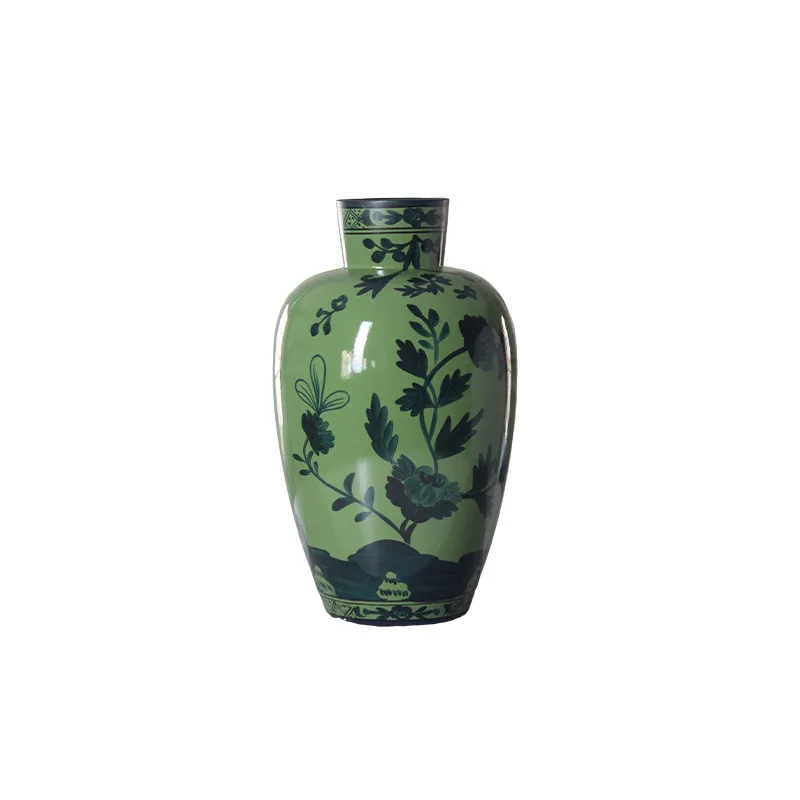 PYH Oriental retro ceramic vase hand-painted high-end niche living room ceramic vase literary home ornament