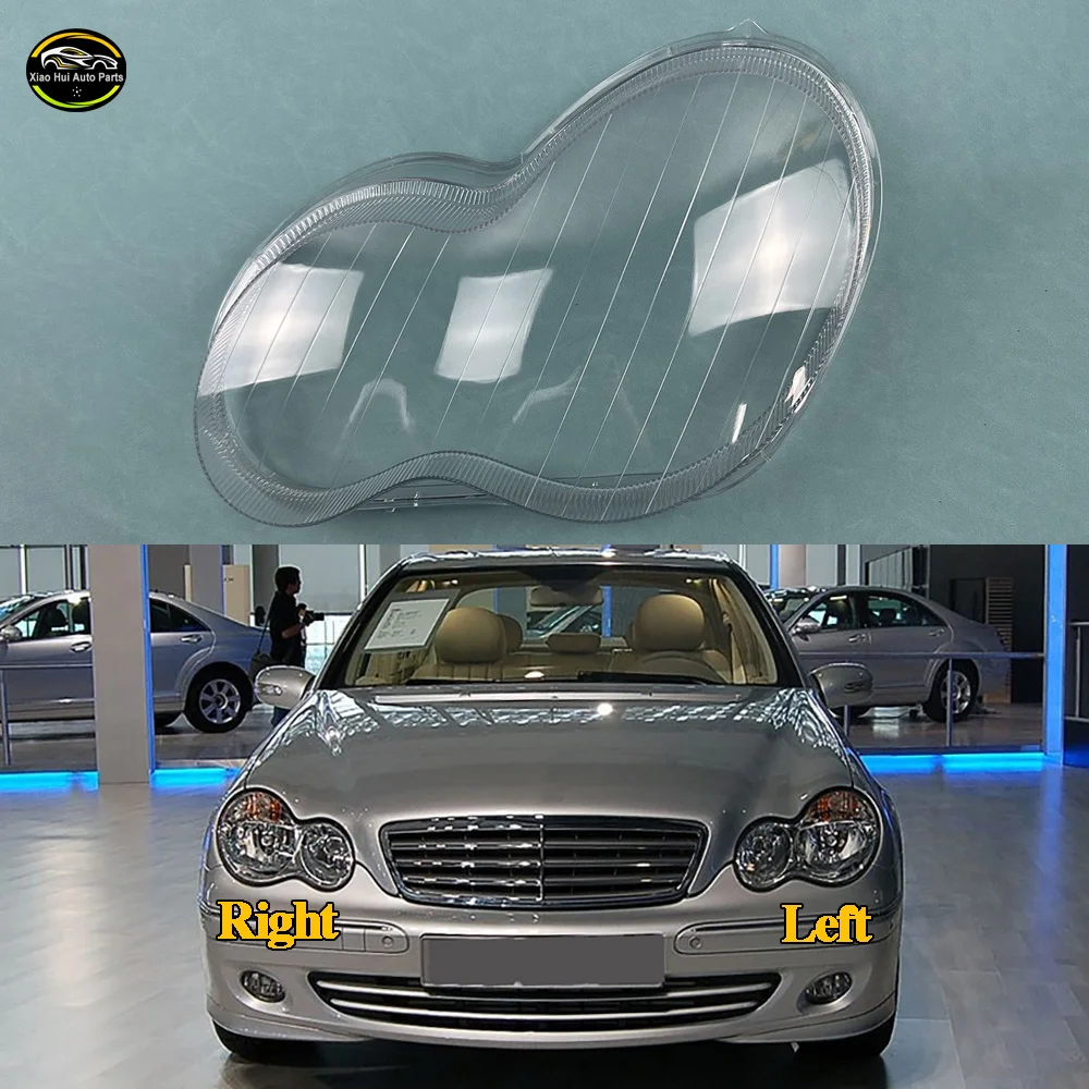 

For Benz C-Class W203 C180 C200 C230 C260 C280 2004 2005 2006 (Striped) Car Headlight Headlamp Clear Lens Auto Shell Cover