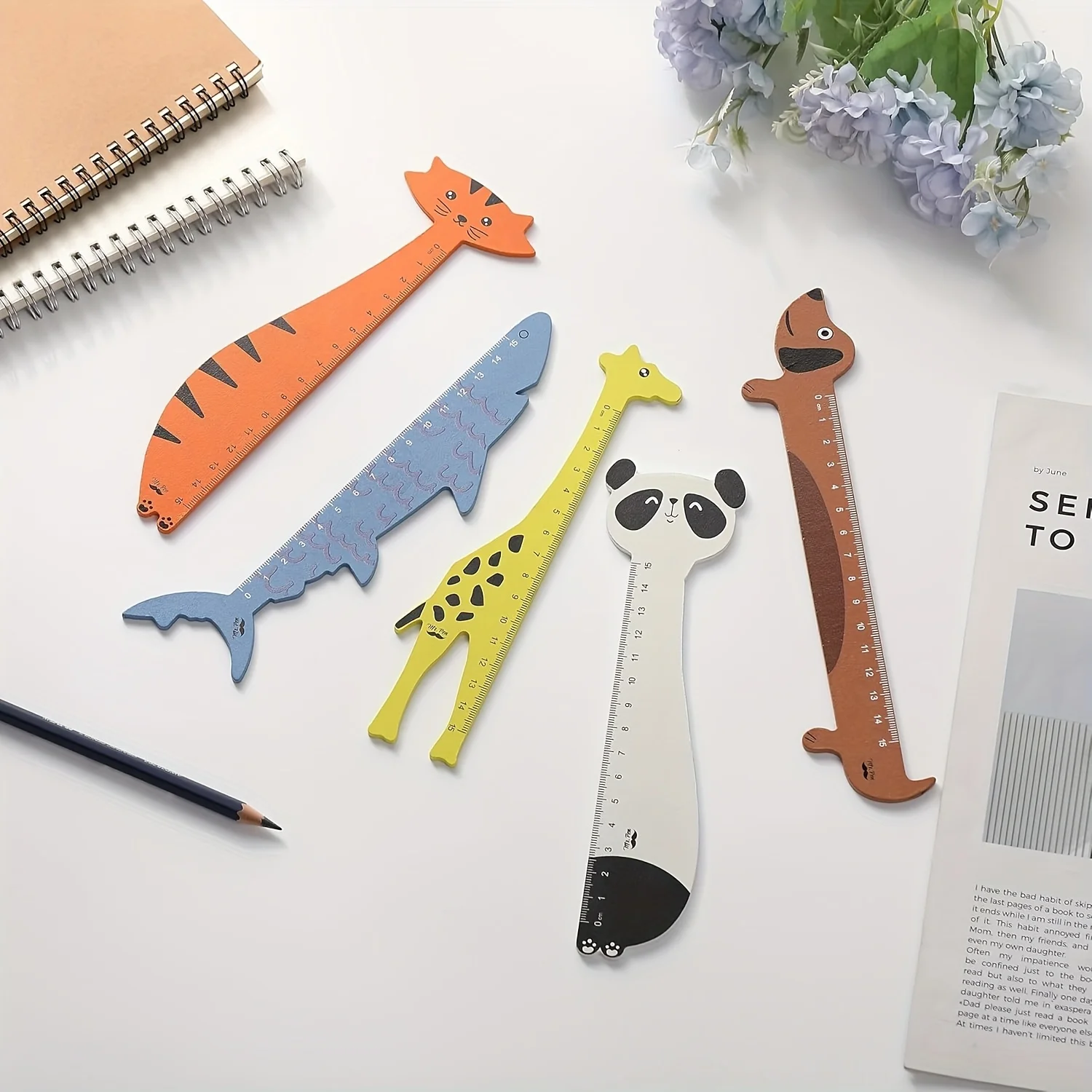 5PC Animal Shaped Rulers - Decorative and Practical Measuring Tools, Classroom, Holiday Gifts, Classroom Accessories, Fun Design