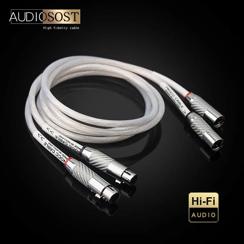 HiFi 2XLR كابل الصوت مرحبا نهاية OCC الفضة مطلي 3 دبوس XLR ذكر إلى أنثى سلك الصوت لمضخم الميكروفون