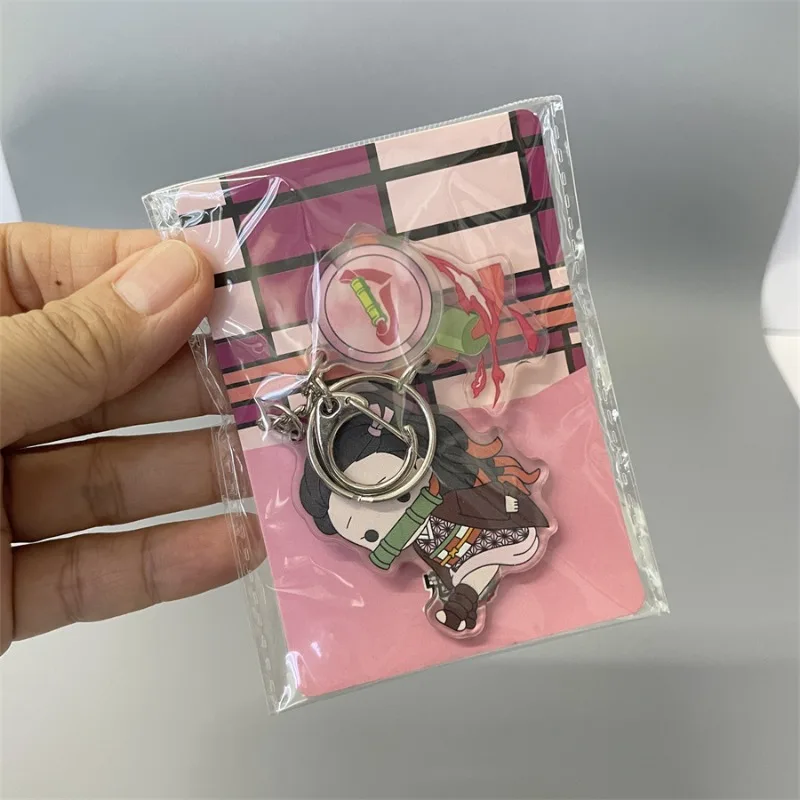 Demon Slayer Acrylic Keychain Kamado Tanjirou Nezuko Hashibira Inosuke Anime Action Figures Backpack Decoration Models Toy Gifts