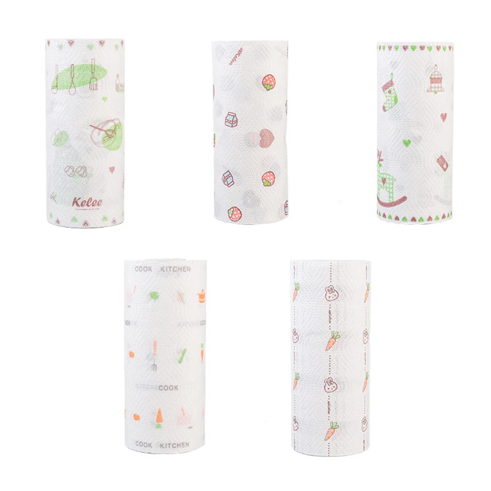 

2 Rolls Oil Absorption Paper Napkins Super Absorbent Disposable Kitchen Roll Towel For Home Cleaning Household Use Absorb Water