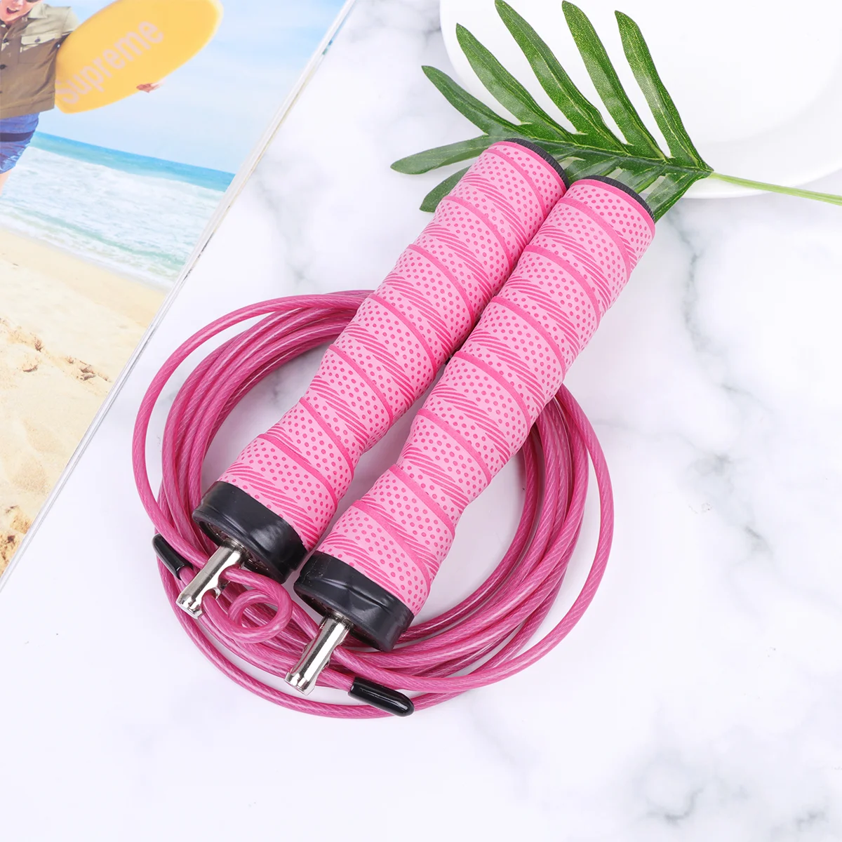 

Heavy Duty Jump Rope Sweat-absorbent Fitness Steel Wire Smooth Rotations Sports Exercise Jumping