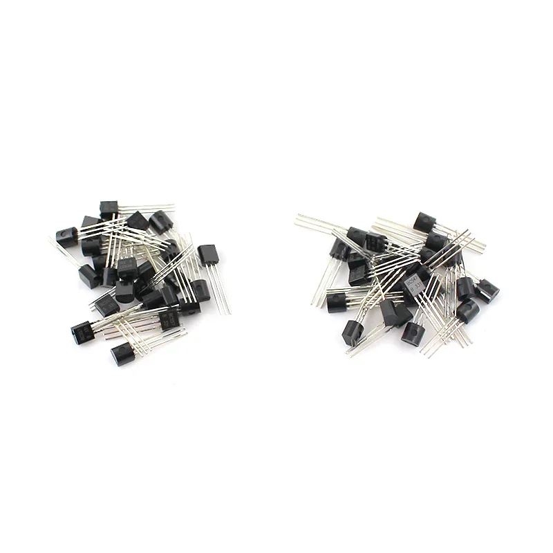 50 Pçs/lote BC547 + BC557 TO-92 conjunto Cada 25Pcs BC547B BC557B transistores NPN PNP Poder Triode Transistor, peças eletrônicas