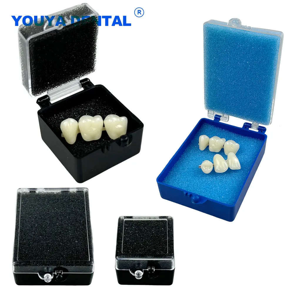 

50 шт., коробка для хранения шпона с губкой, поддельный чехол для хранения, инструменты для чистки зубов, гигиена полости рта, стоматологический фиксатор, короны