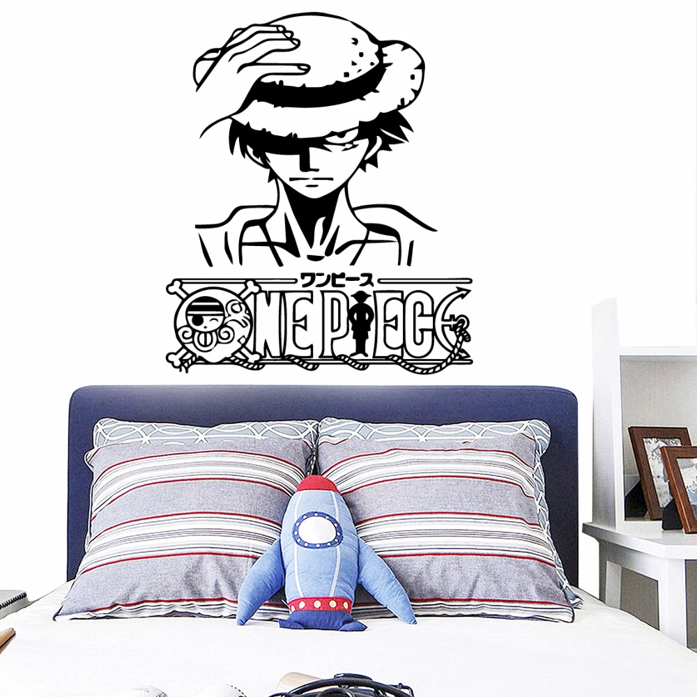 1pc Cartoon Japan anime Pirate Wall Stickers  For Kids Room Decor Nami Vinyl Decal Removable Luffy Wall Art Sticker