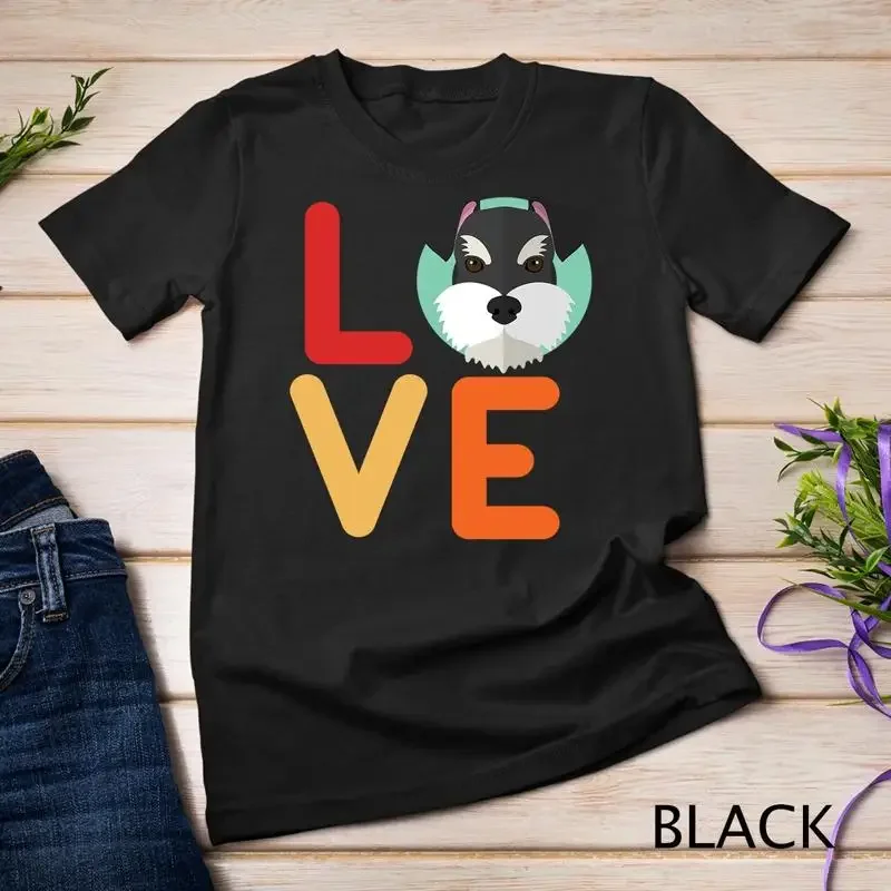 I Love Miniature Schnauzer Dog and Puppy for Dog Mom Unisex T shirt