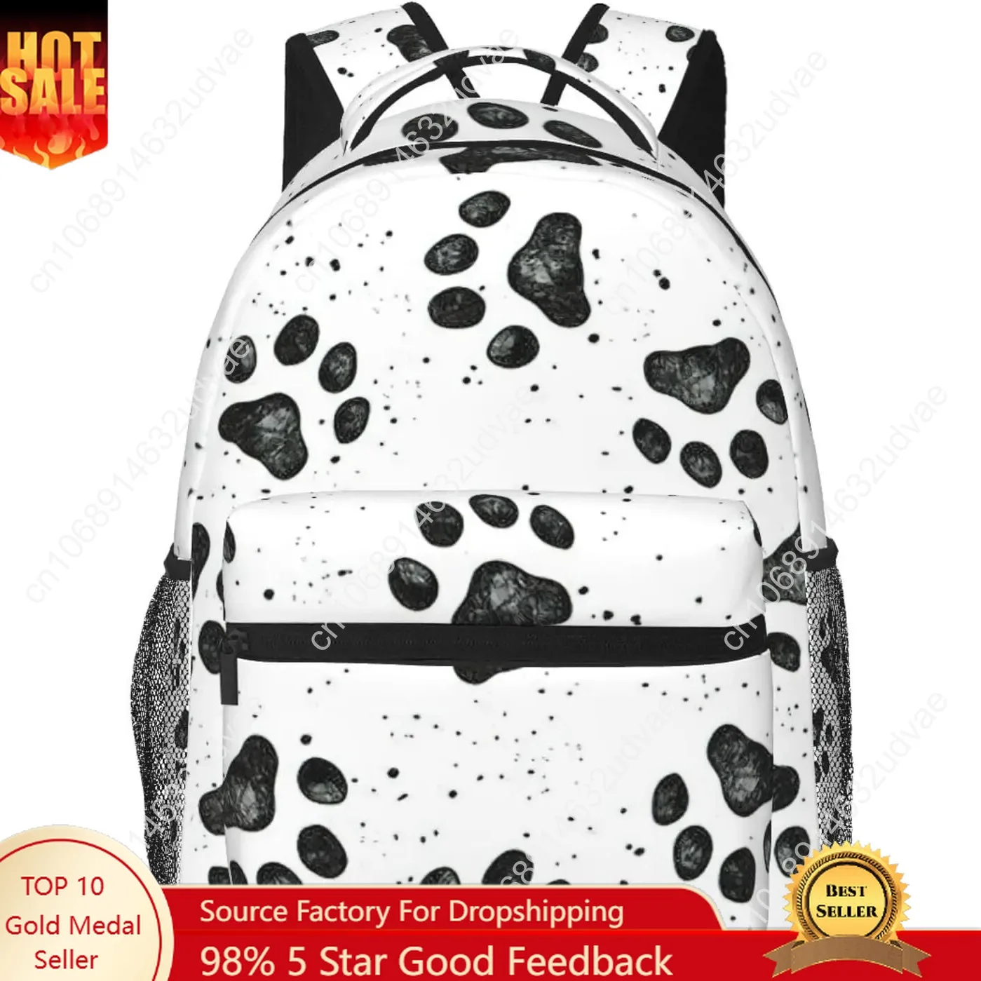 

Dog Paw Pattern Print Travel Canvas Laptop Backpack For Women Men Aesthetic Backpack Casual Daypack