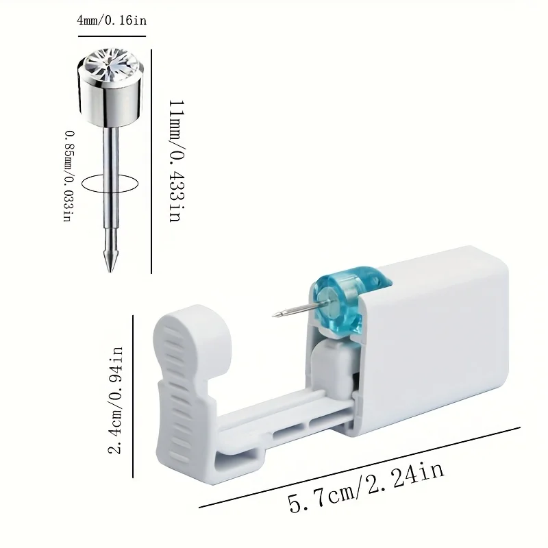 Professional Disposable Sterile Piercing Unit Kit, Safe Nose Ear Stud Gun Piercer Tool Machine