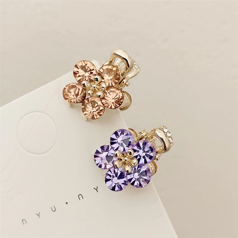 Mini Rhinestones Flower Hair Claw Clips  Non Slip Grip for Thick Hair Strong Hold Hair Jaw Clip Hair Accessories