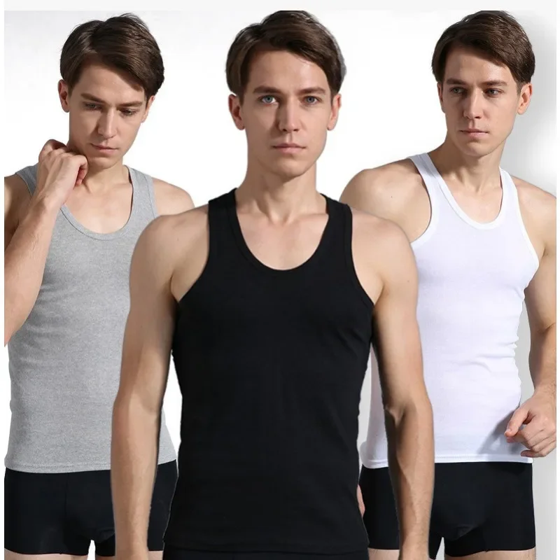 

Mens Undershirts Vest Pure Cotton Breathable Solid Motion Men’s Underwears L-4XL Waistcoat For Men Sports Fitness Sweatshirt