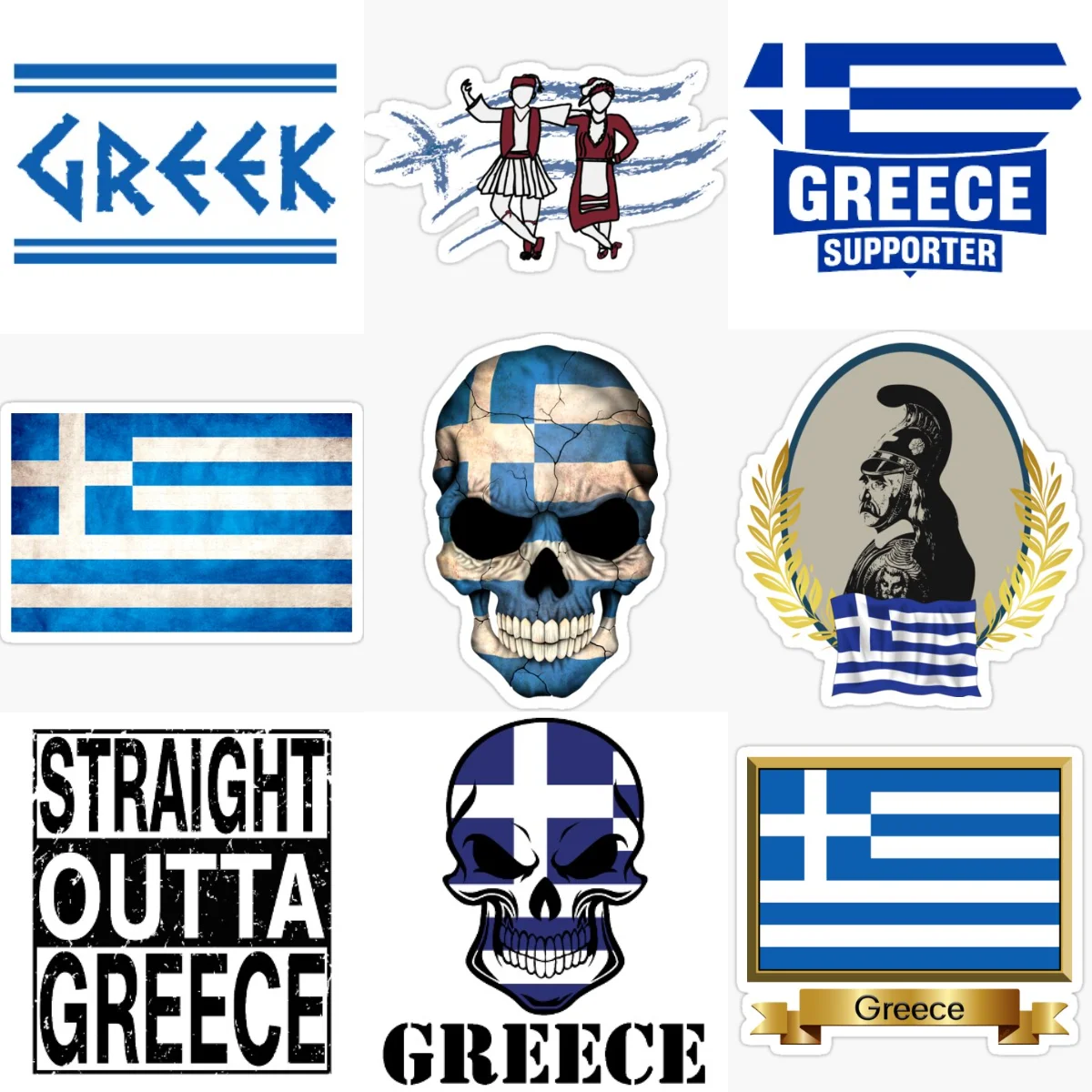 

GR Greece Flag Map Creative PVC Car Stickers for Car Van Fridge Helmet Window Wall Decoration Accessories