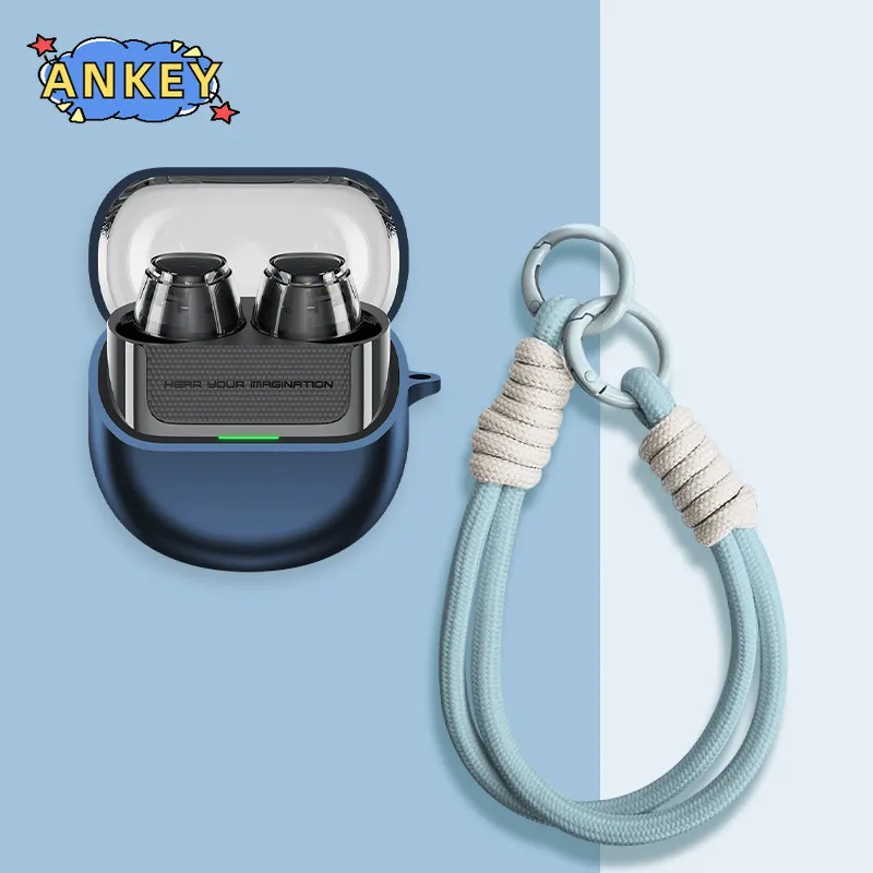 for SoundPEATS Clear Dot Case Protective Shell with Nylon Lanyard Soft Cover