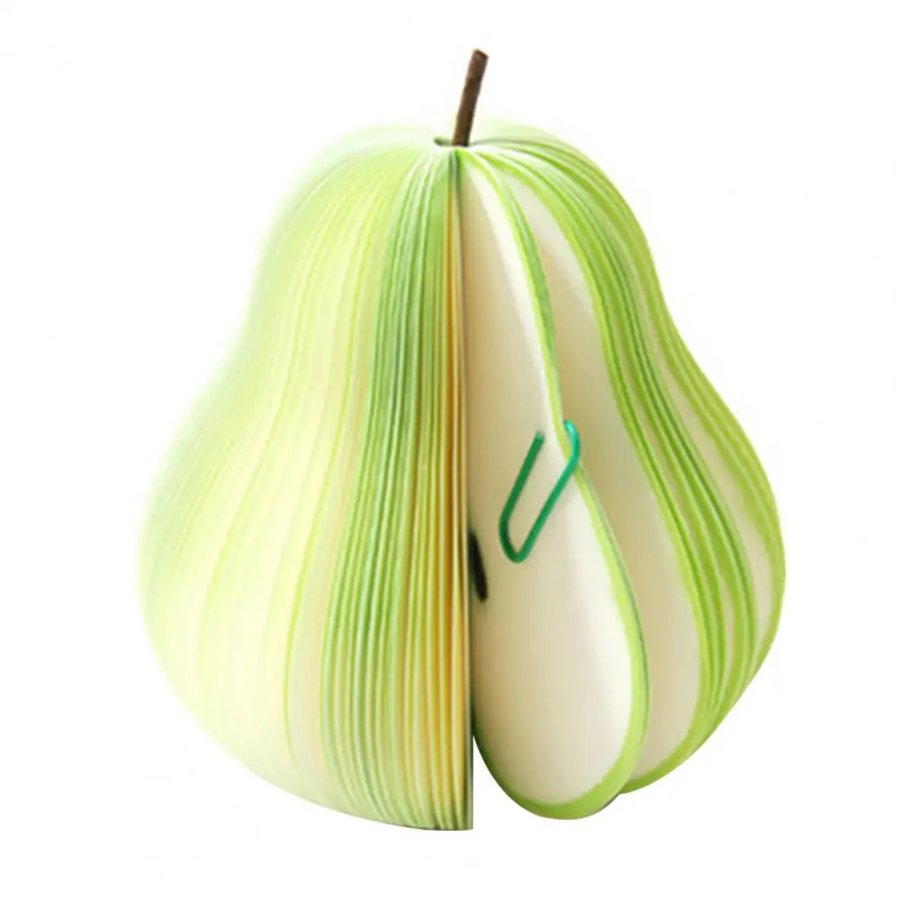 100 Pages Notes Pear Shape Sticky Fruit Shape Scratch Paper Notepads Desk Decor Office Supplies