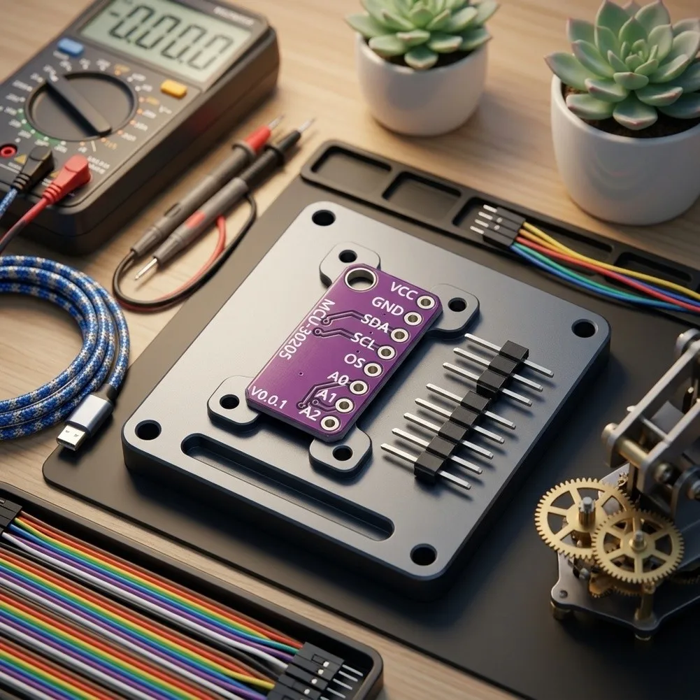 MCU-30205 MAX30205MTA Human Temperature Sensor Module I2C Output Low Power 600uA 2.7V-3. for 3v 22mm x 13mm Purple PCB