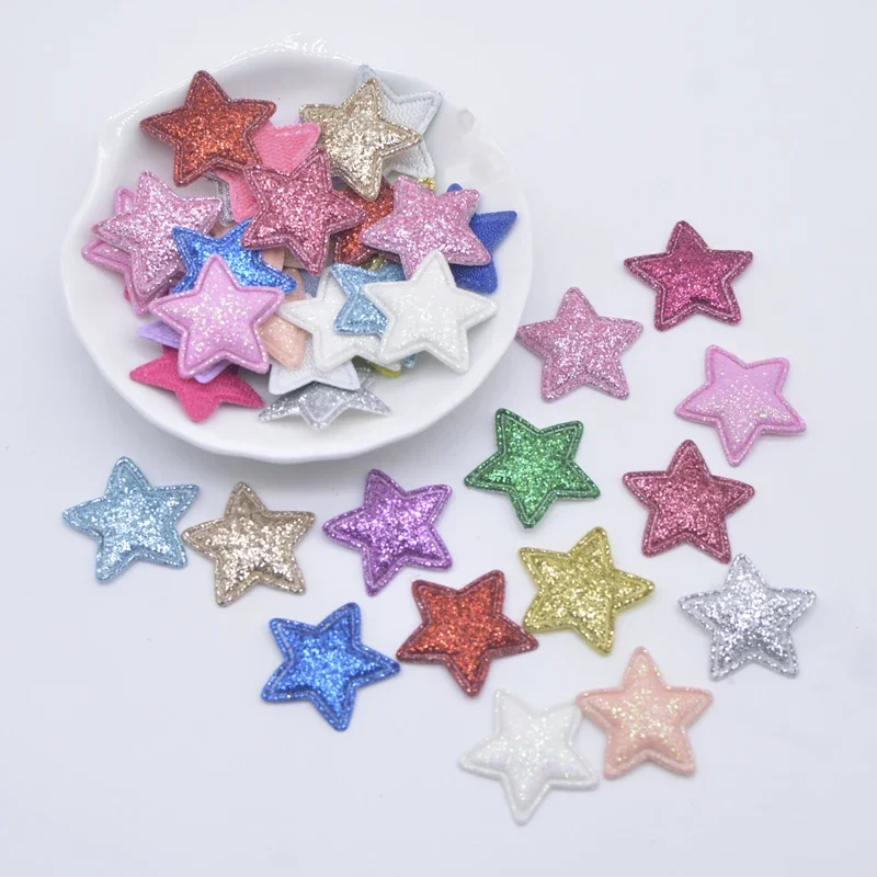 100 sztuk 22mm Bling gwiazda aplikacja wyściełane naszywki dla majsterkowiczów nakrycia głowy spinki do włosów Decor ubrania kapelusz rzemiosło materiały krawieckie