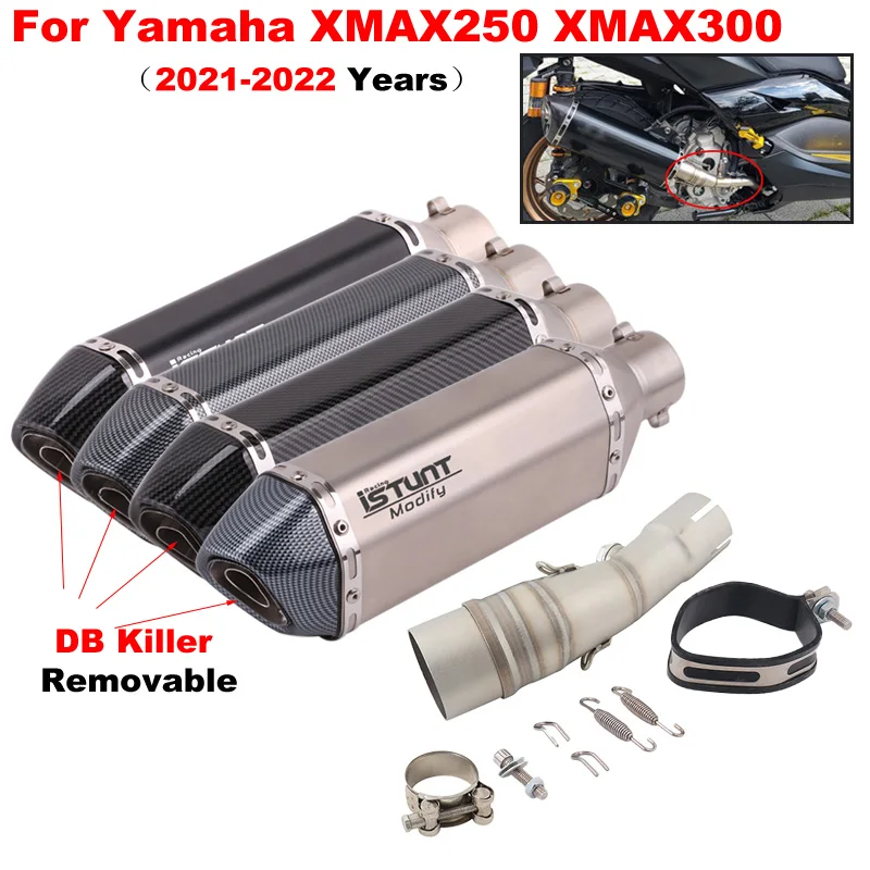 

Motorcycle Exhaust Escape Mid Link Pipe Connect 51mm Muffler Systems For Yamaha X MAX XMAX 250 300 XMAX250 XMAX300 2017 - 2022