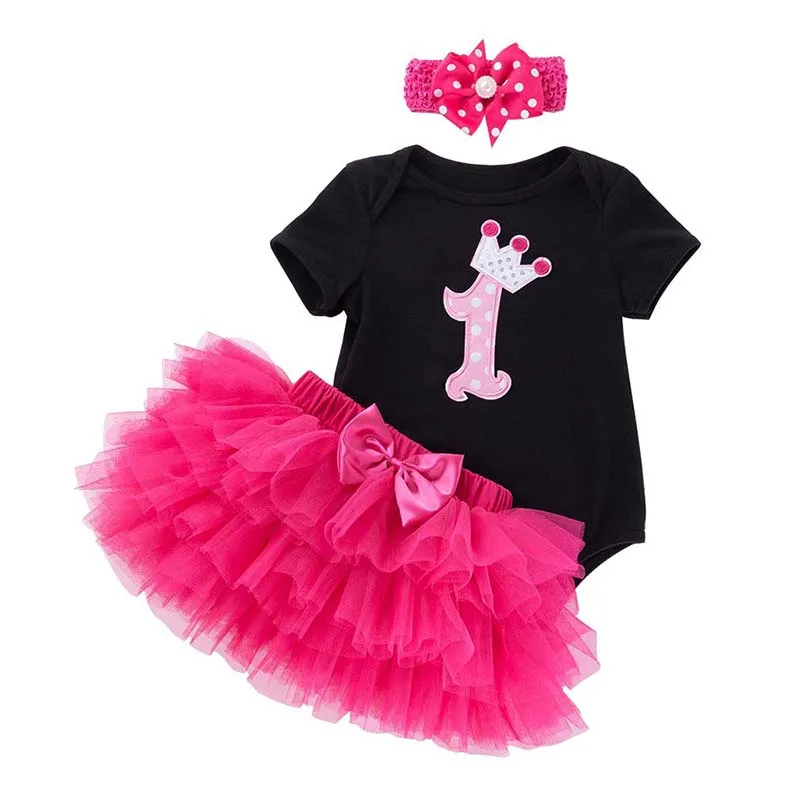 

1st Birthday Dress Rose Red Baby Girl Cute Cake Smash Outfits Baby Summer 1 Year Party Tutu Bebe Princess Dress Toddler Clothes