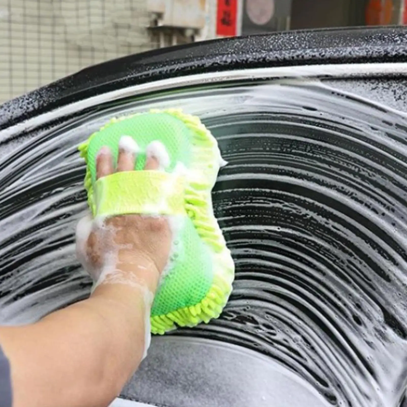 Car Cleaning brush Car Wash Glove Non-scratch Stain Cleaning Sponge Practical Tool For Automotive Exterior Maintenance