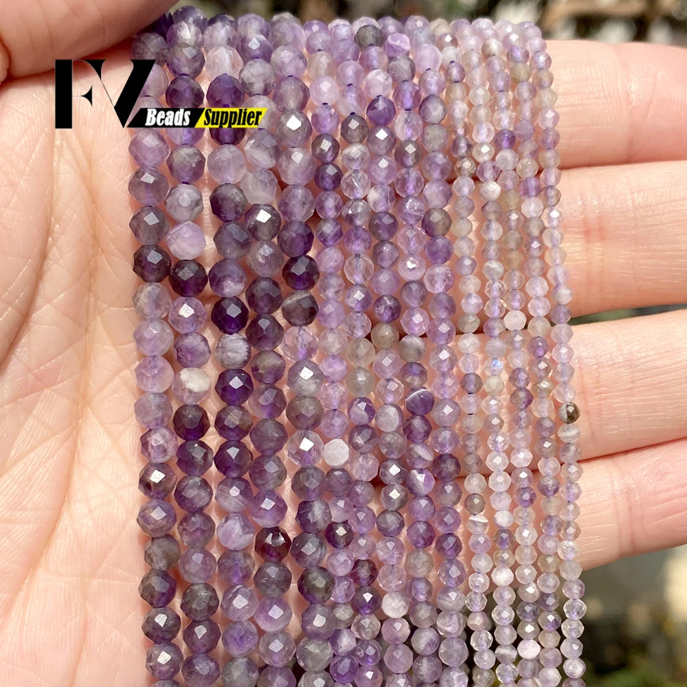 2/3/4mm Natural Faceted White Pink Red Orange Color Jaspers Agates Jade Stone Beads For DIY Jewelry Making Bracelet Accessories