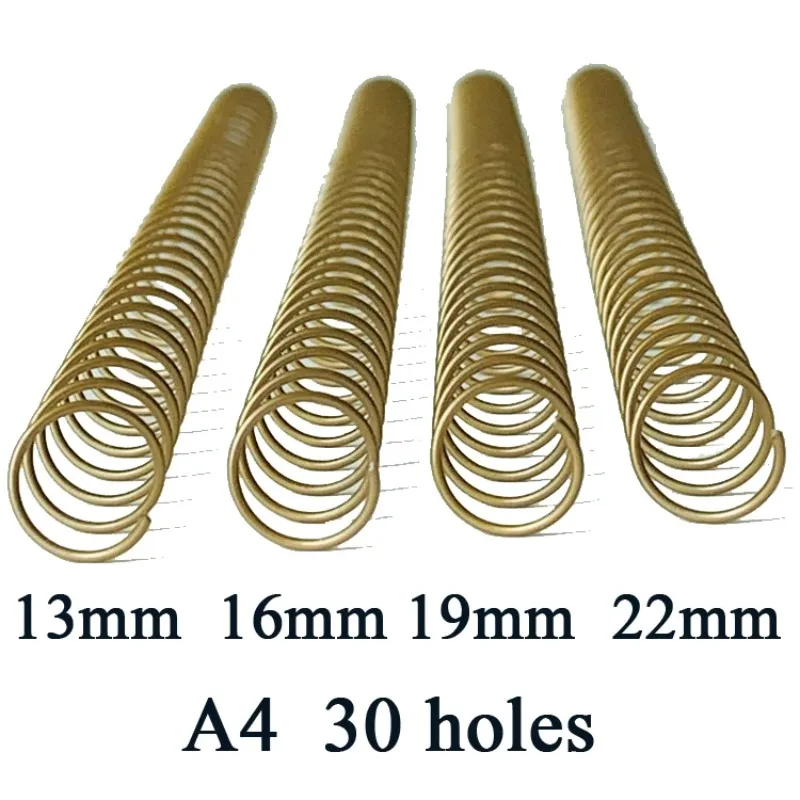 19mm 16mm 20pcs A4 Binder Spiral Ring 30-hole Binding Rings Snake Ring Book Binding Loose Leaf Binder Rings Metal Ring