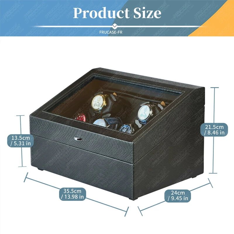 FRUCASE PU Watch Winder for automatic watches automatic winder 6+6 watches