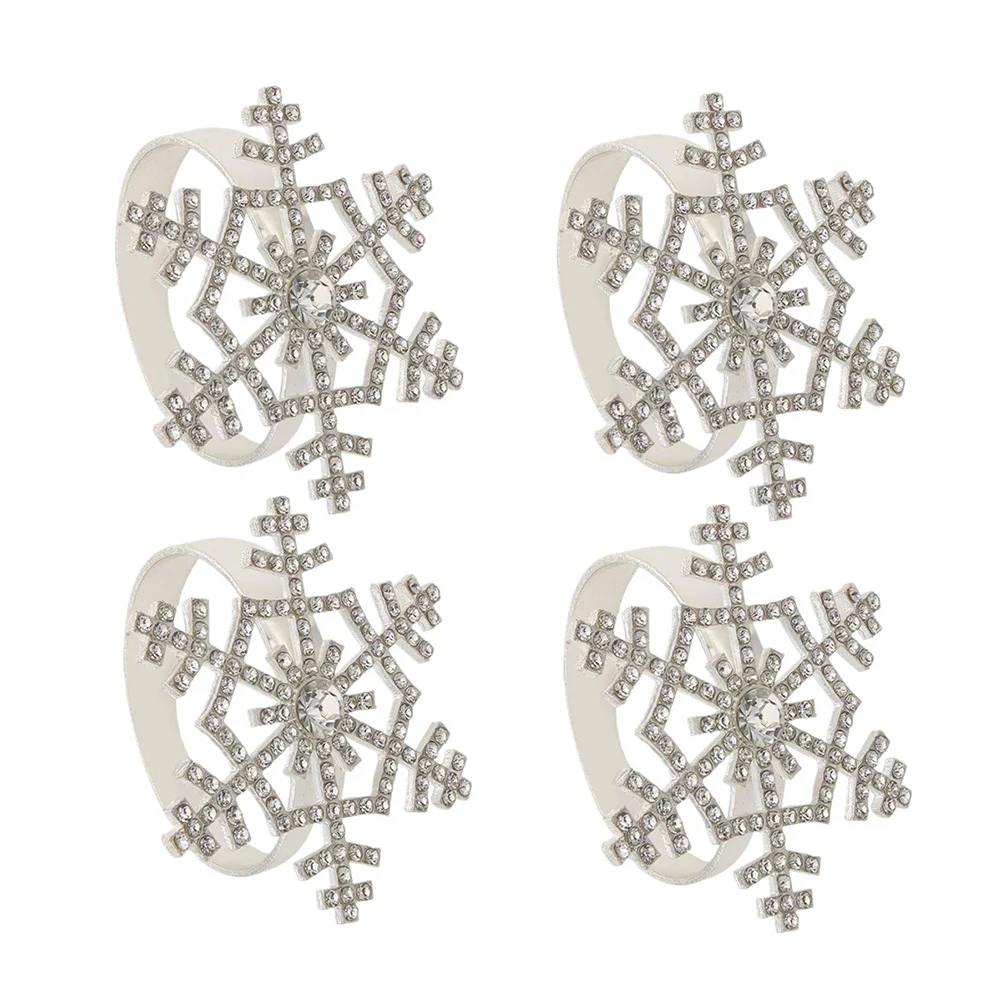 

4Pcs Napkin Rings Christmas Pattern Party Decorations Wedding Birthdays Serviette Holders Buckle Grace Circles Gifts