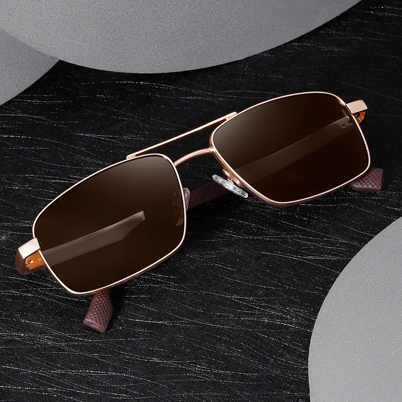 New Men's Polarized Lenses  Fashion Square Frame Street Shooting Outdoor Sunglasses Non-slip Foot Cover Sunglasses