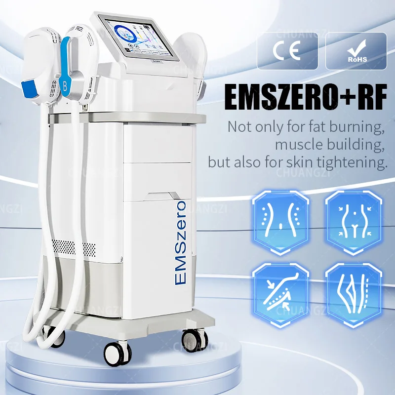 NEO White RF EMS Sculpt DLS-EMSlim Machine 6500W Hi-emt 2024 Fat Body Slimming Technology Muscle Stimulation Sculpting EMSZERO
